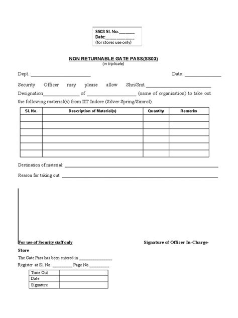 returnable gate pass|non returnable gate pass format.